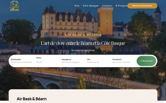 Page d'accueil du site Airbask'n Béarn