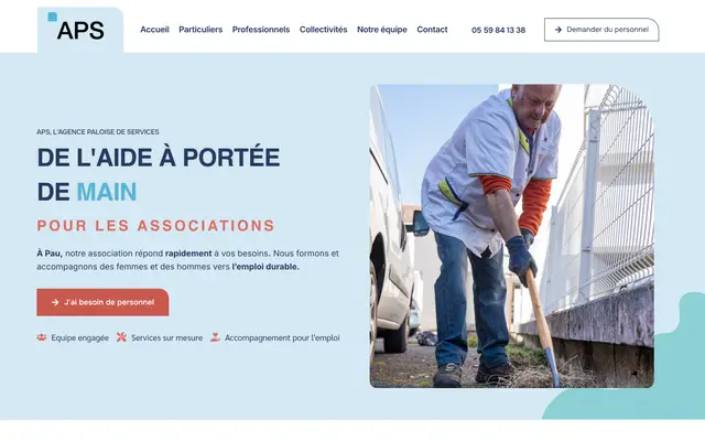 Page d'accueil du site APS Pau