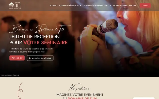 Page d'accueil du site Domaine de Tilh
