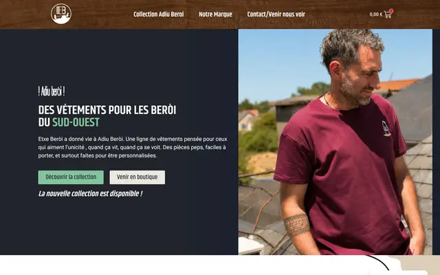 Page d'accueil du site Etxe Beroi