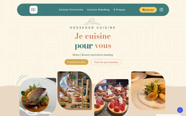 Page d'accueil du site Hossegor Cuisine