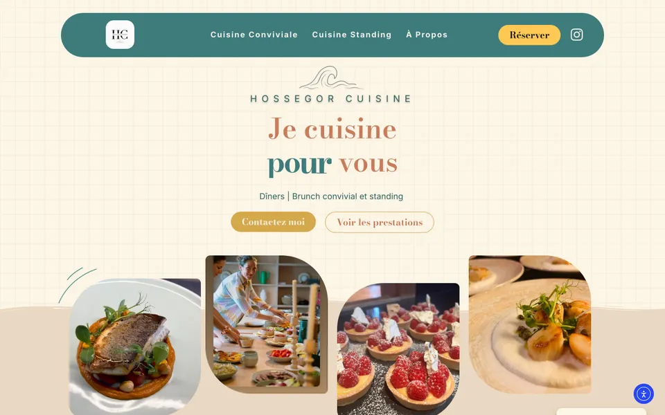 Site Hossegor Cuisine sur ordinateur, tablette et téléphone