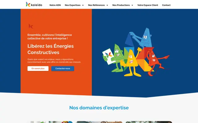 Page d'accueil du site Kaleïdo