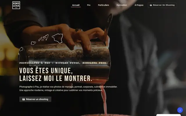 Page d'accueil du site Kokoleka Prod