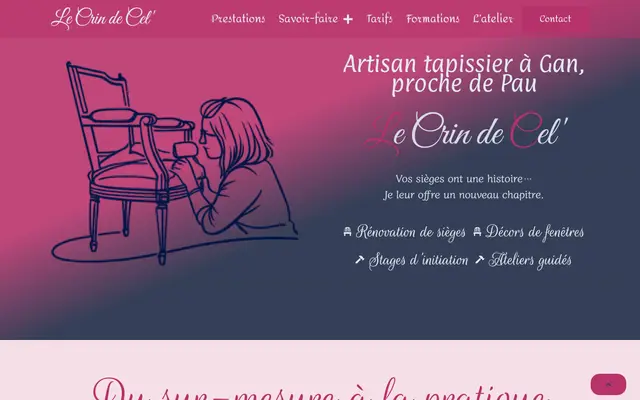 Page d'accueil du site Le Crin de Cel'
