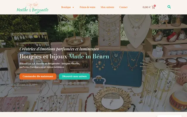Page d'accueil du site Menthe et Bergamote