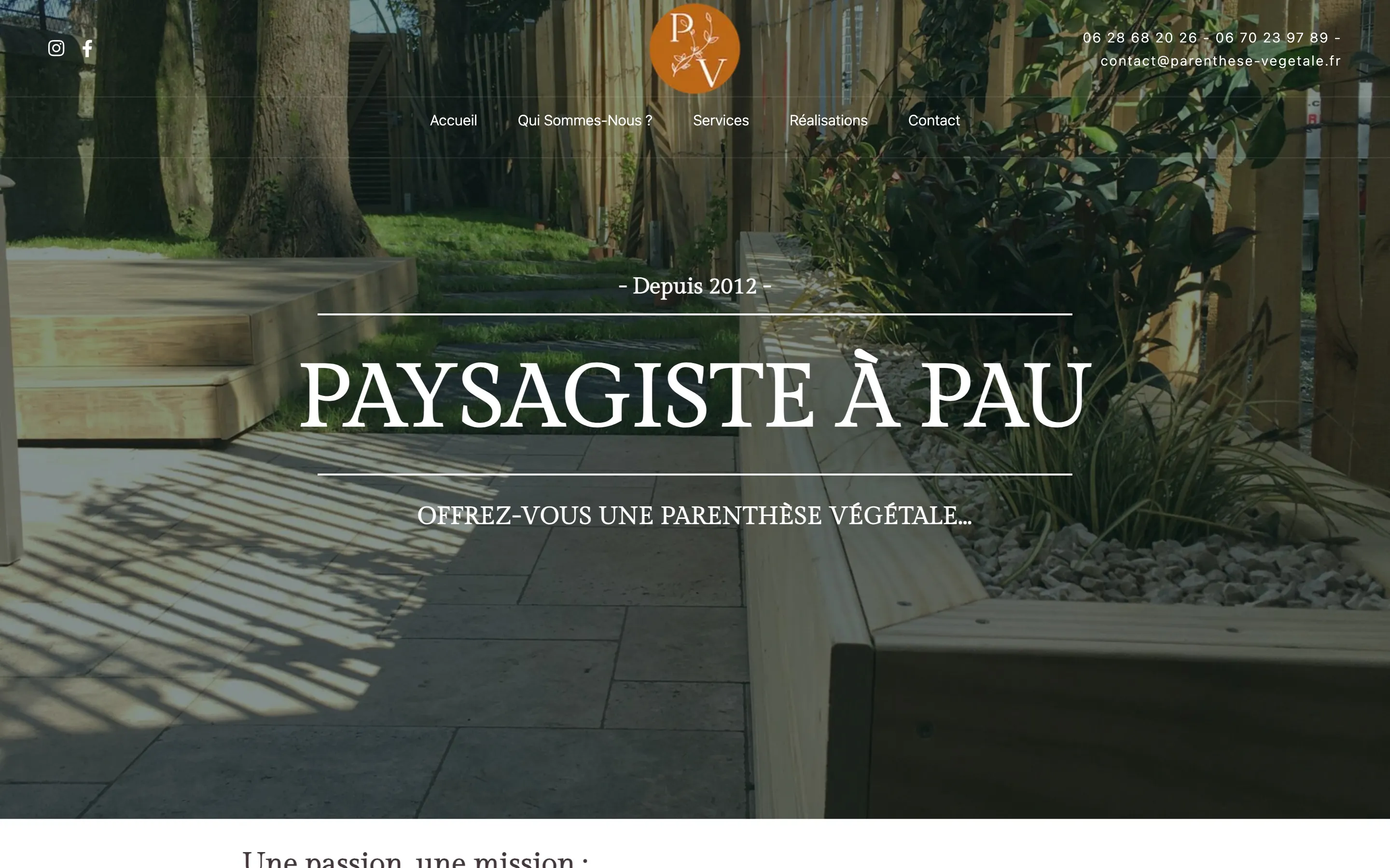 Le site de Parenthèse Végétale