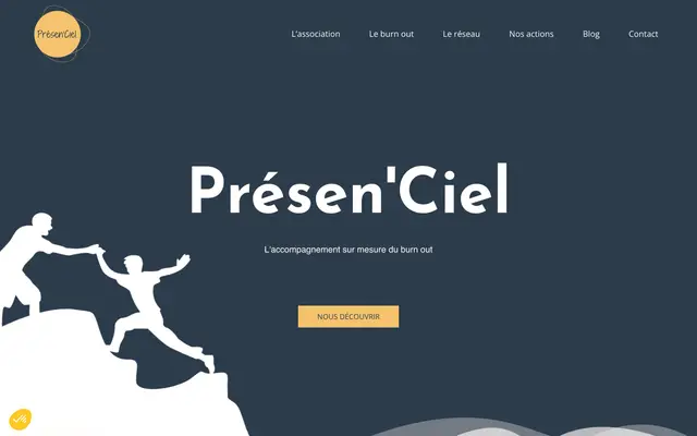Page d'accueil du site Réseau Présen'Ciel