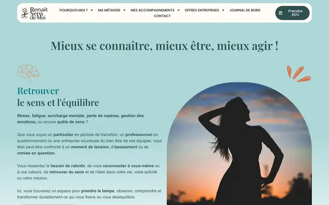 Page d'accueil du site Renaît Sens de Moi