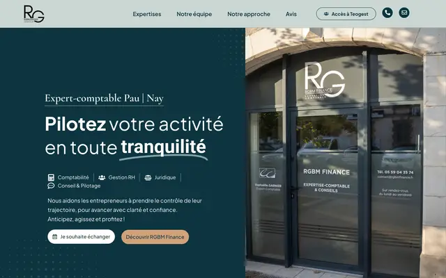 Page d'accueil du site RGBM Finance