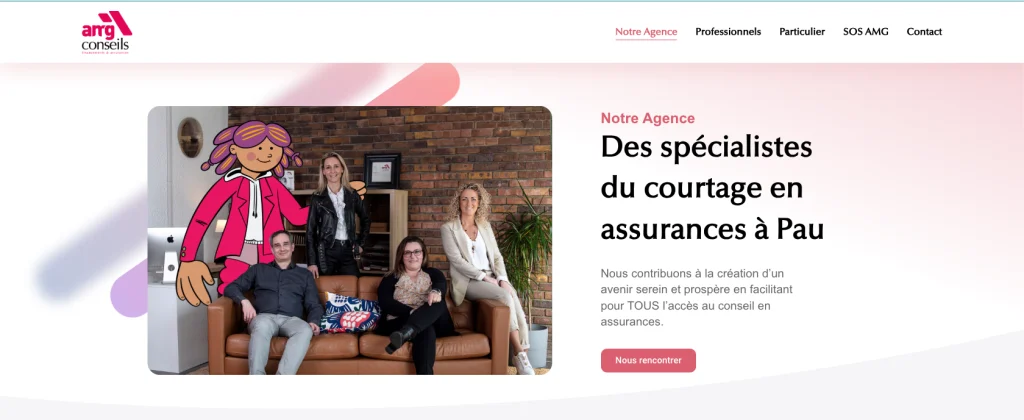 Capture d'écran de la page notre agence du AMG Conseils
