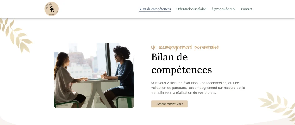 Extrait de la page bilan de competences du site web https://lesconseilsdeso.fr