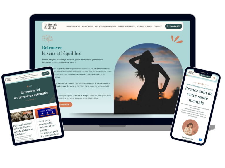 Site web WordPress pour Renait Sens de Moi, accompagnement bien-être et psychogénéalogie - version responsive avec blog